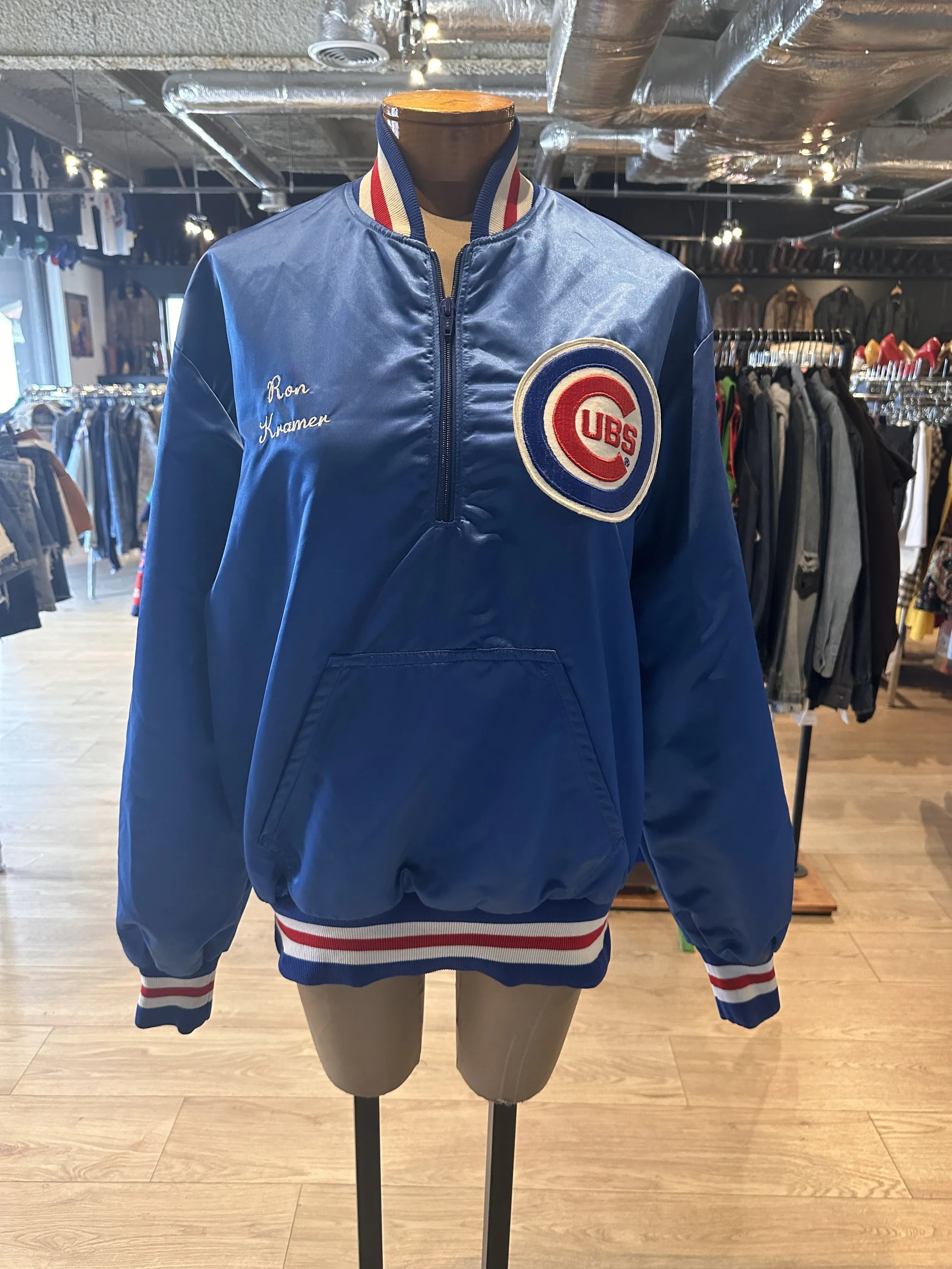 Vintage Chicago Cubs Satin Half Zip Pullover —          Star Struck Vintage