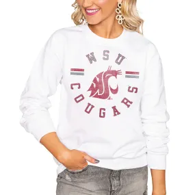 Washington State Cougars Women's White Vintage Days Perfect Pullover Sweatshirt