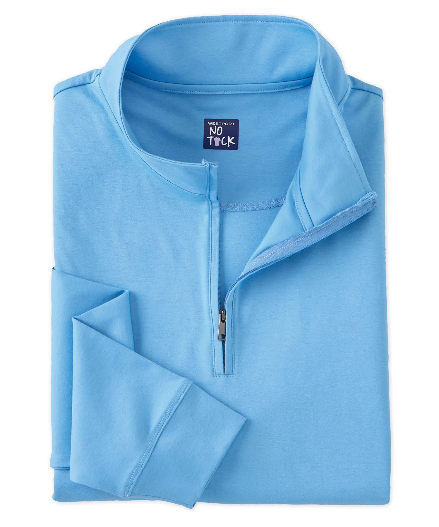 Westport No-Tuck LustreTech Stretch Cotton Quarter-Zip Pullover