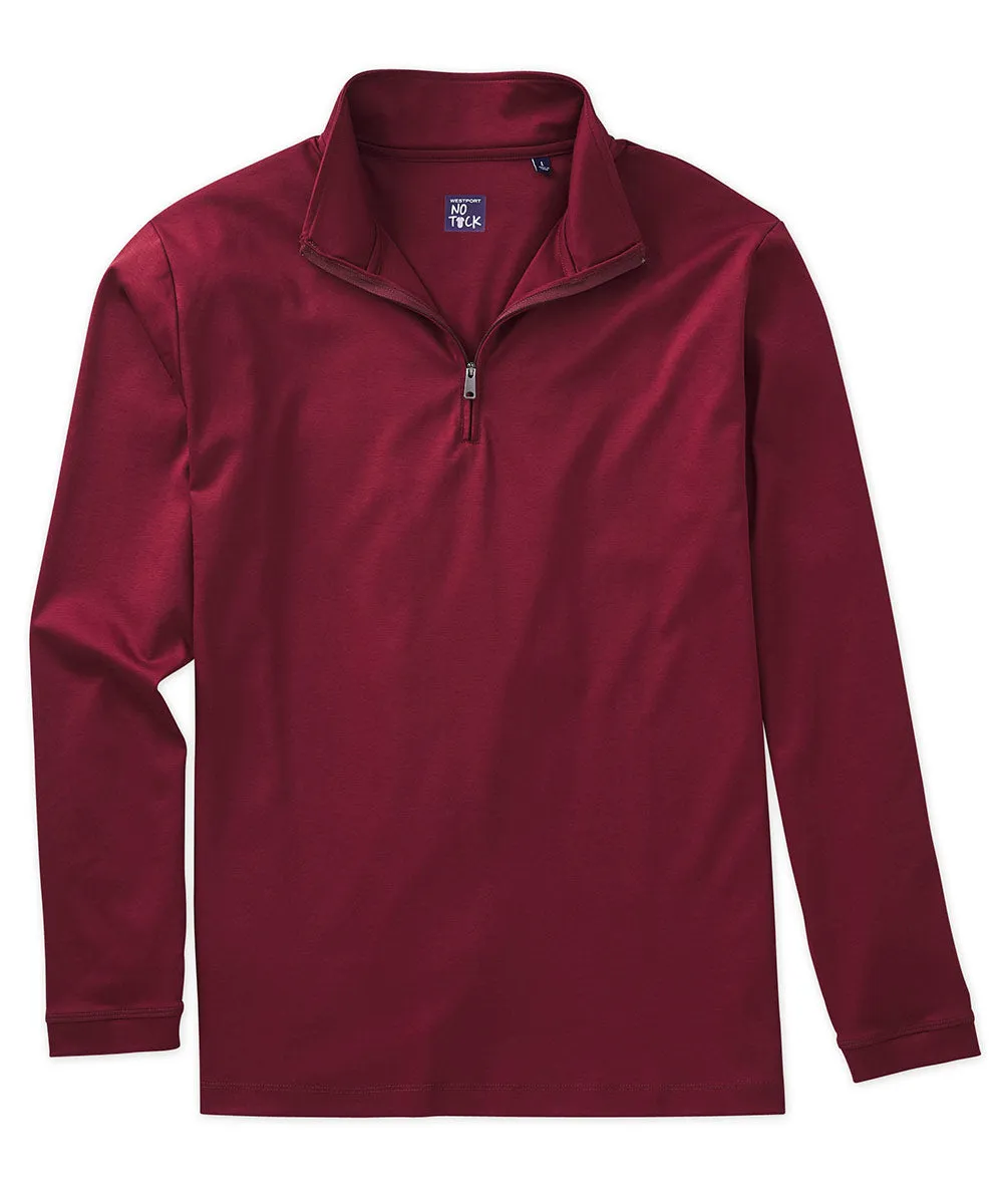 Westport No-Tuck LustreTech Stretch Cotton Quarter-Zip Pullover