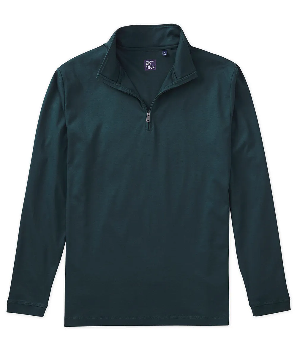 Westport No-Tuck LustreTech Stretch Cotton Quarter-Zip Pullover