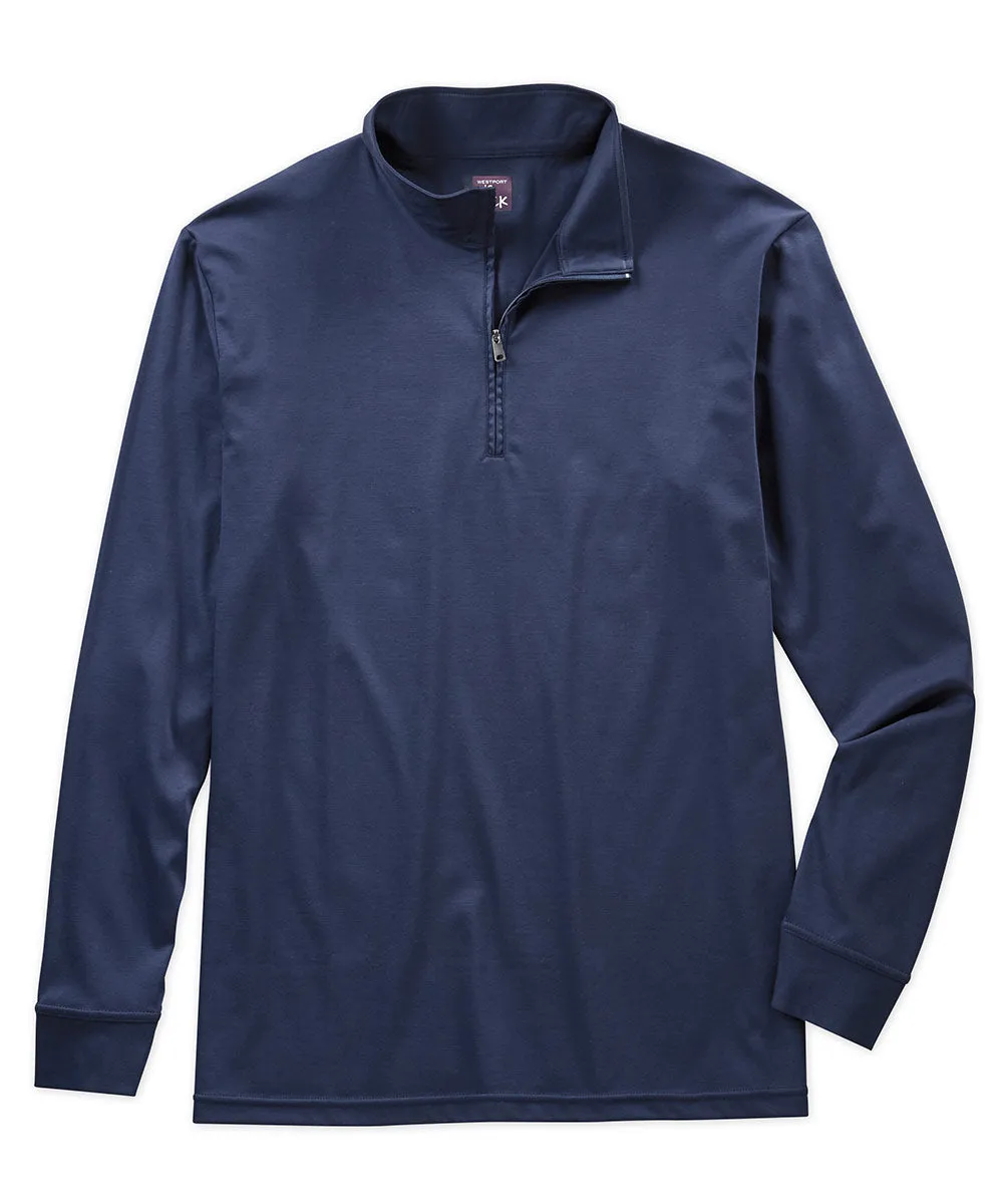 Westport No-Tuck LustreTech Stretch Cotton Quarter-Zip Pullover