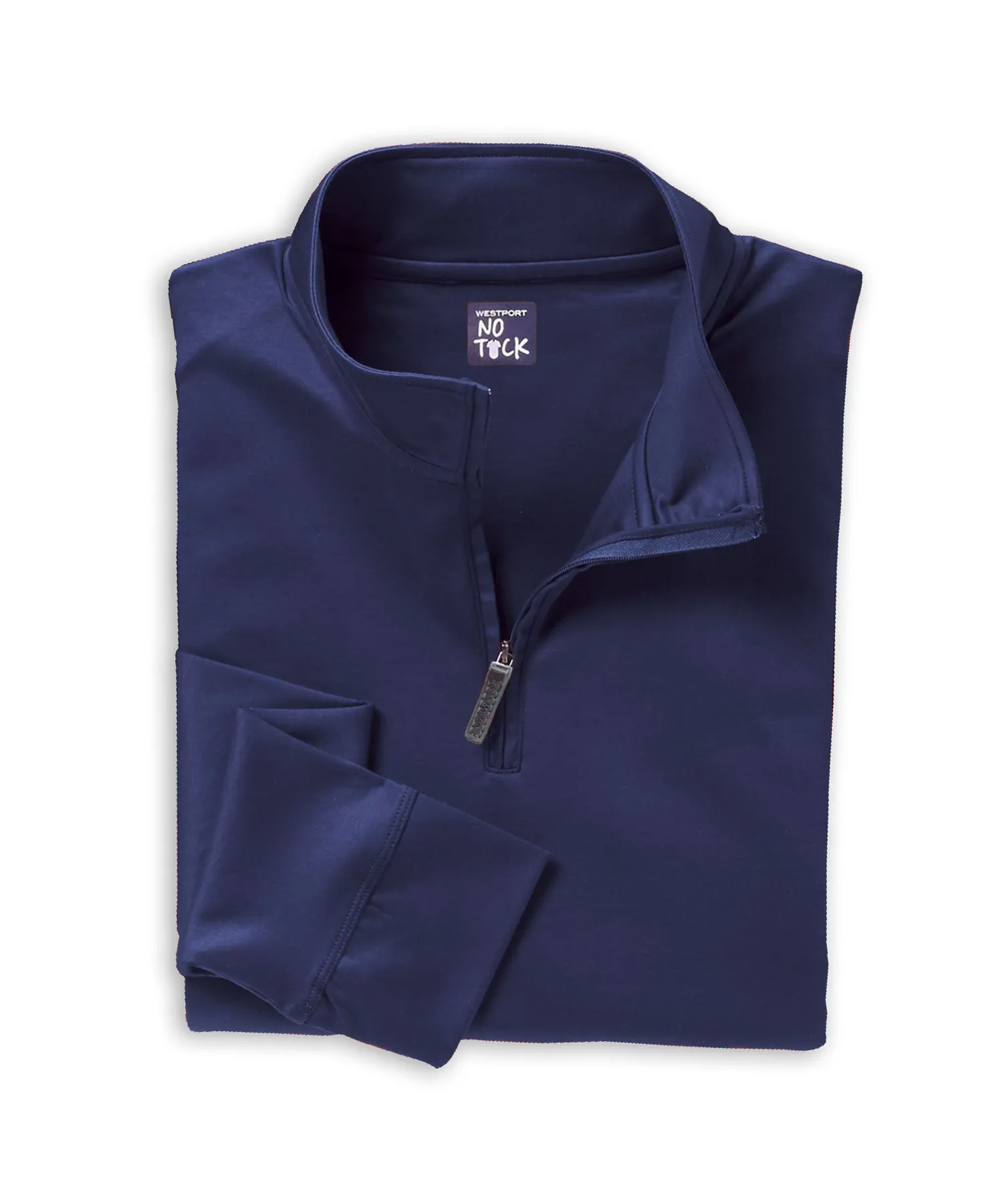 Westport No-Tuck LustreTech Stretch Cotton Quarter-Zip Pullover