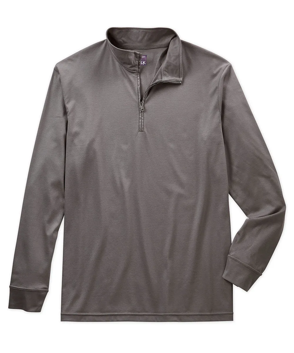 Westport No-Tuck LustreTech Stretch Cotton Quarter-Zip Pullover