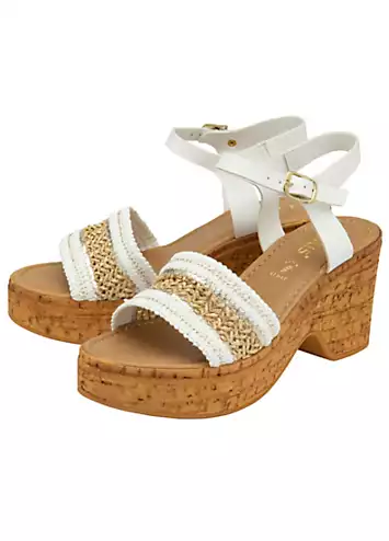 White Chelsia Sandals by Lotus | Look Again