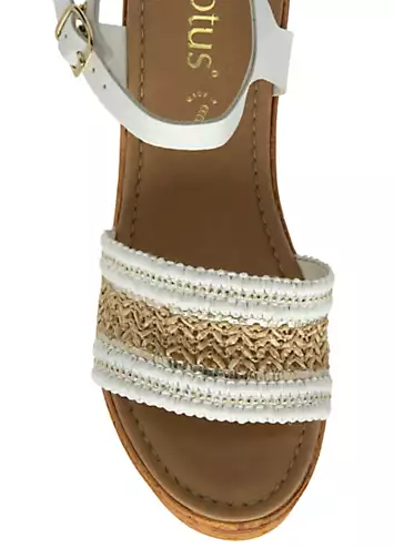 White Chelsia Sandals by Lotus | Look Again