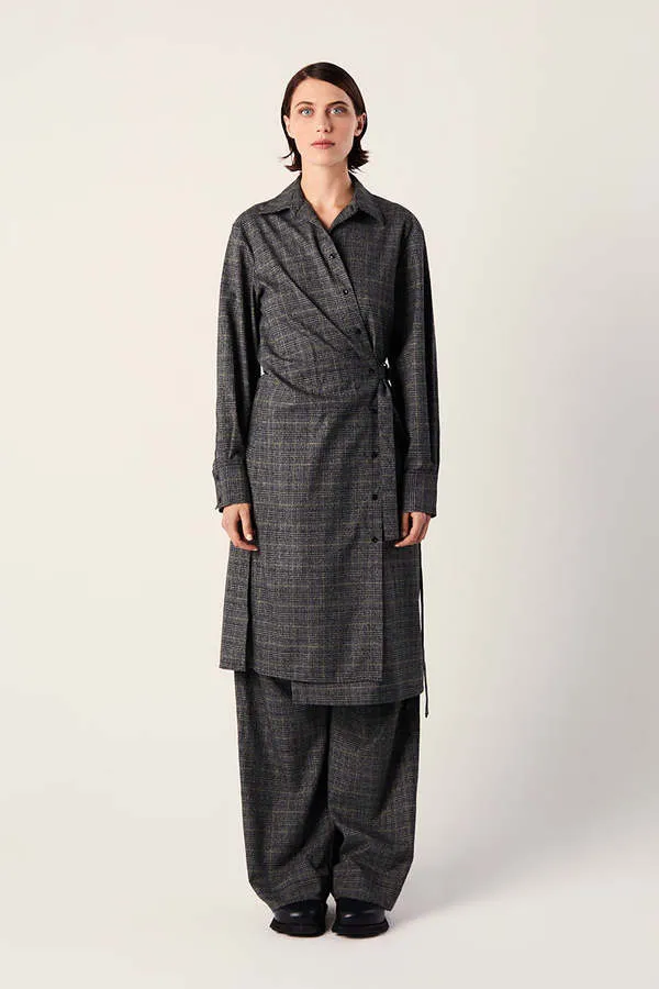 White Label Plaid Suiting  Wrap Dress