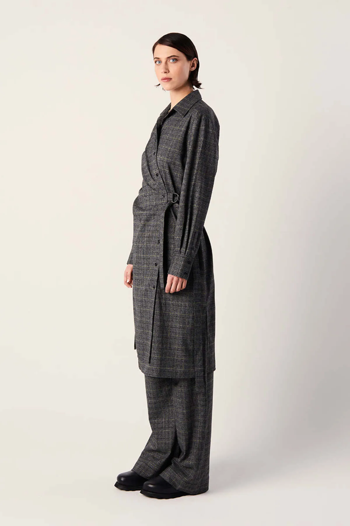 White Label Plaid Suiting  Wrap Dress