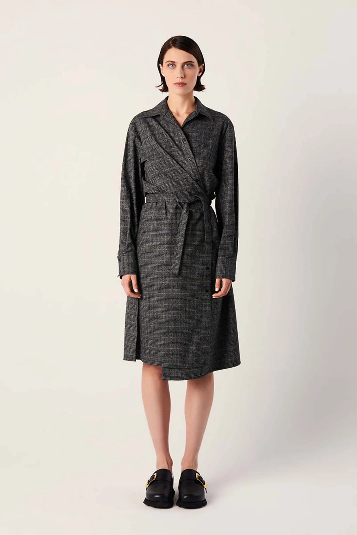 White Label Plaid Suiting  Wrap Dress