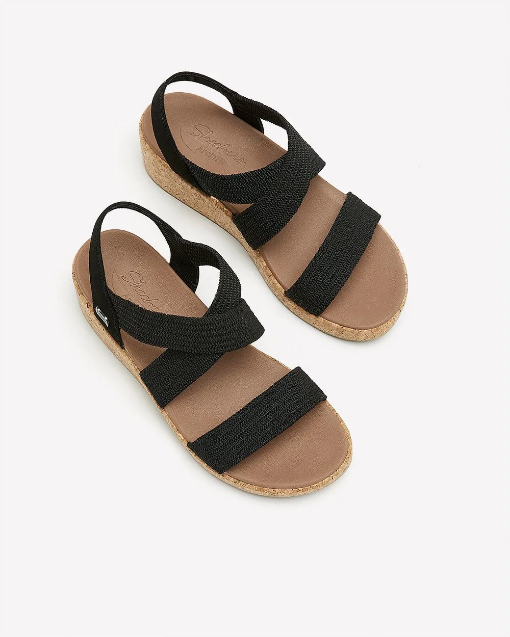 Wide Width, Cross-Band Wedge Sandals - Skechers