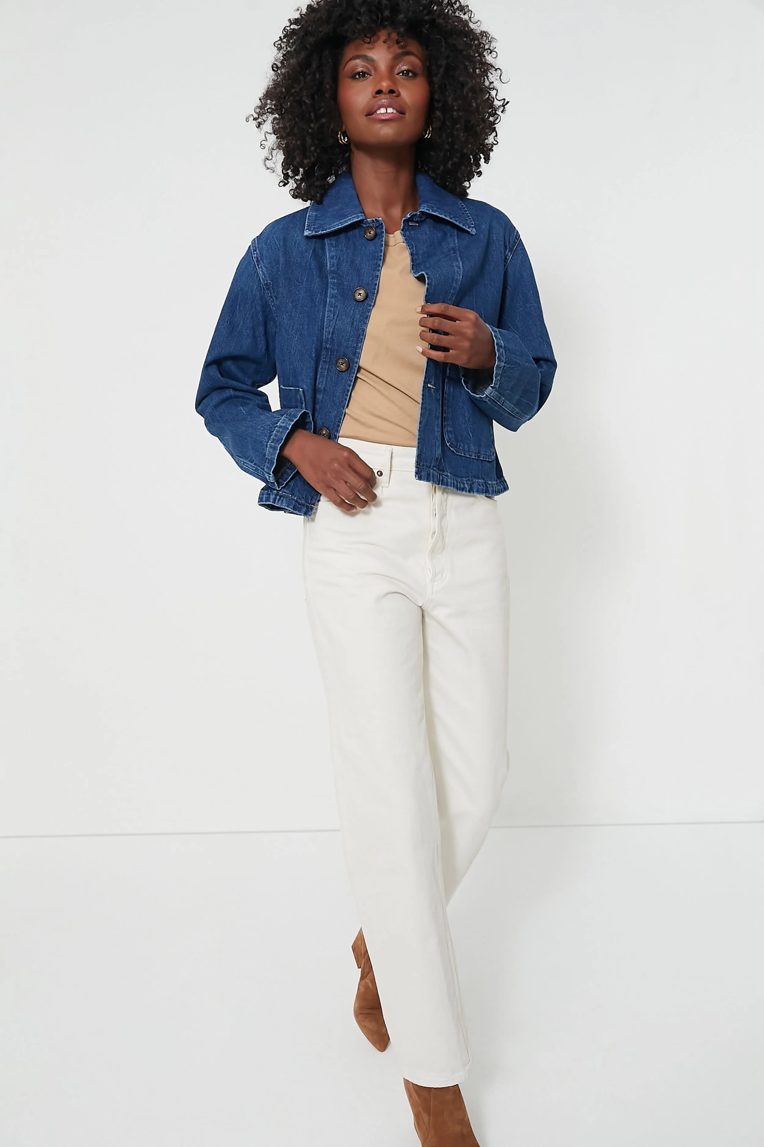 Wills Wash Rigid Denim Cropped Denim Jacket