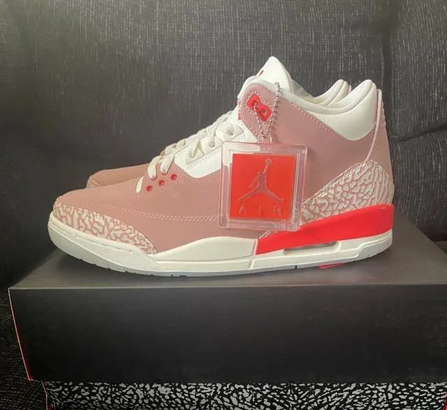 Wmns nike air jordan 3 iii retro rust pink 6-12 sail white crimson ck9246-600