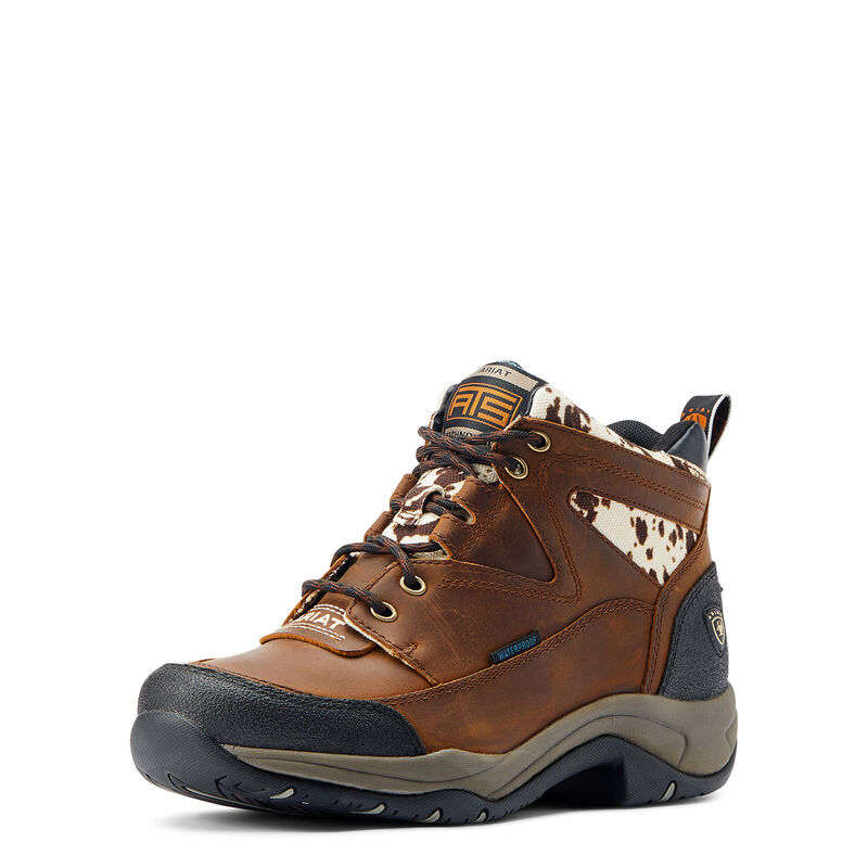 Women's Terrain Waterproof Boot in Brown Cow Print