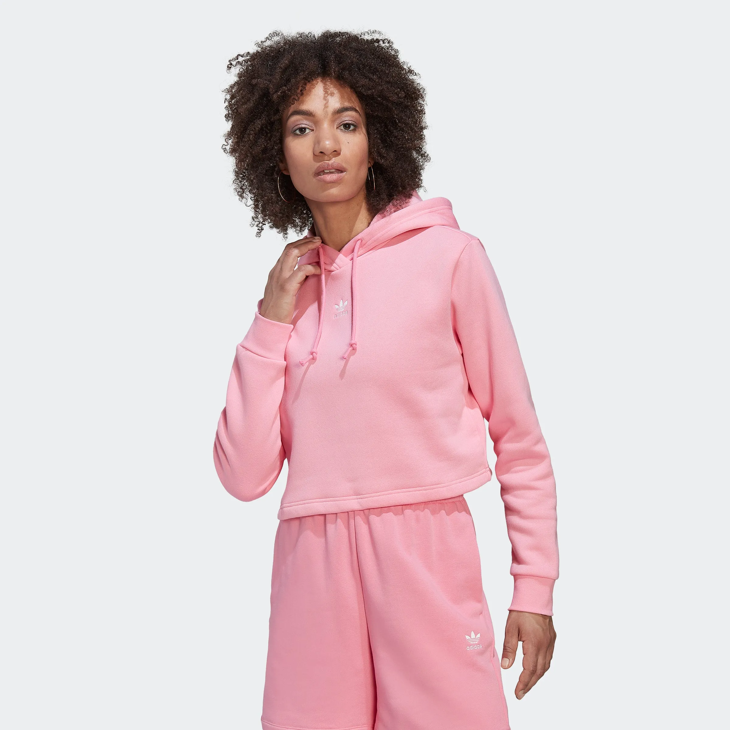 Women's adidas Originals Adicolor Essentials Crop Fleece Hoodie Bliss Pink