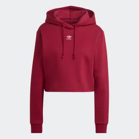 Women's adidas Originals Adicolor Essentials Crop Fleece Hoodie Burgundy