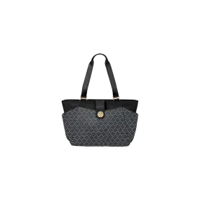 Women's Baggallini Norway Laptop Tote Black Basket Weave Nylon