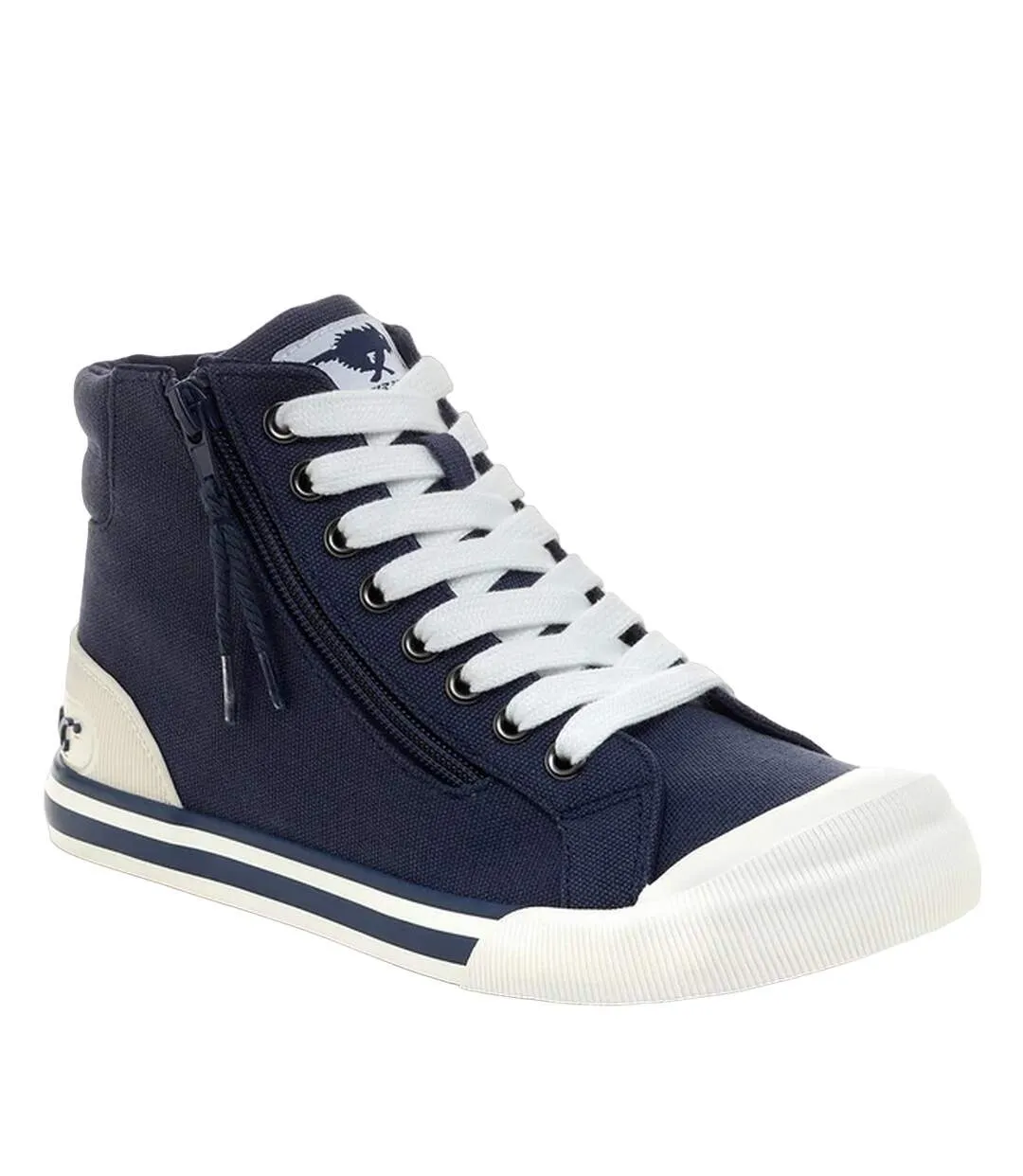 Womens/ladies jazzin hi trainers navy Rocket Dog