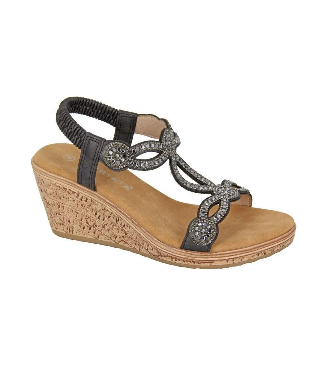 Womens/ladies ora jewelled sandals black Cipriata