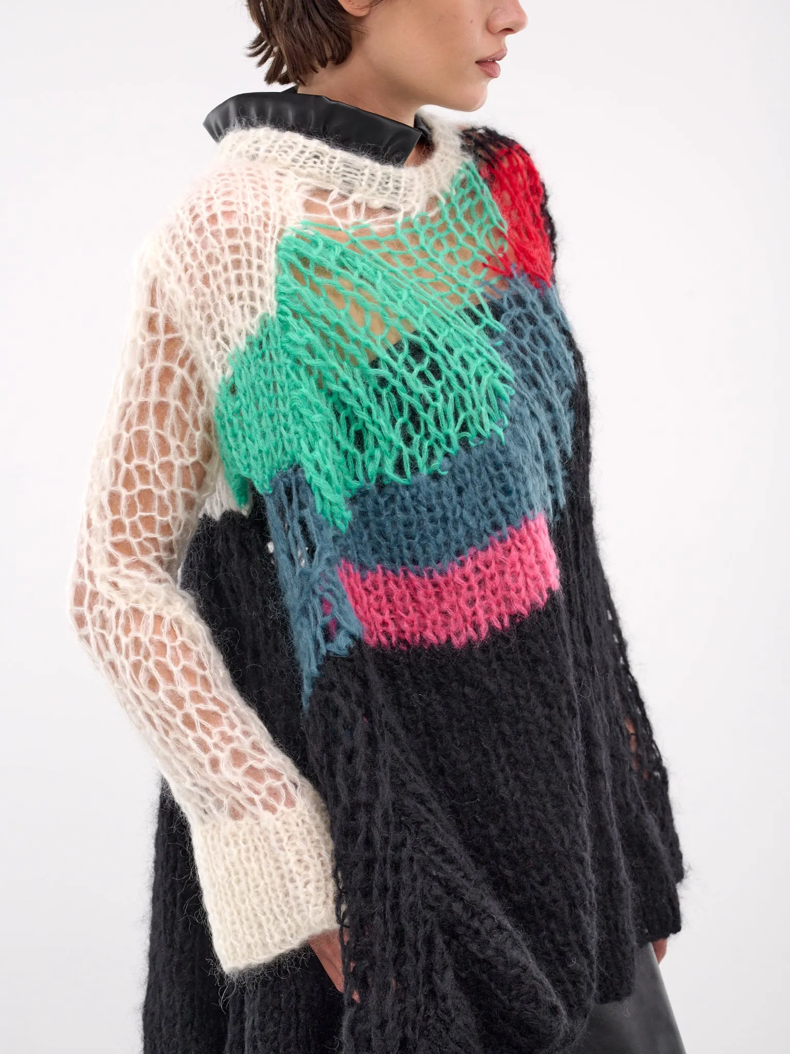 Wool Mohair Knit Pullover (24-07566-019-BLACK-MULTI)