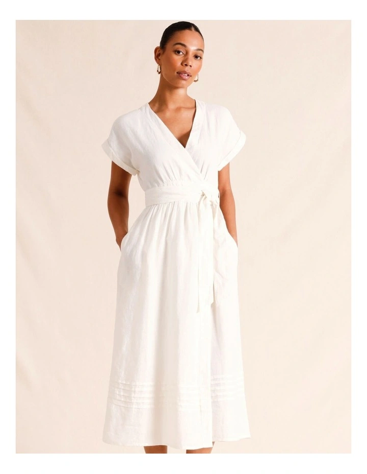 Wrap Waist Linen Dress