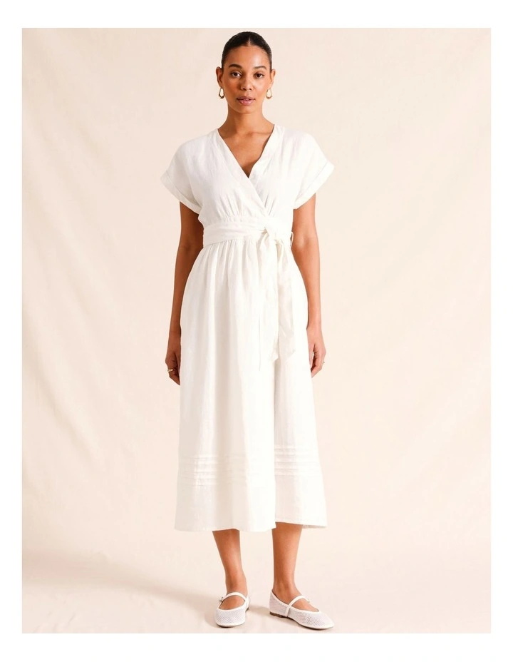 Wrap Waist Linen Dress