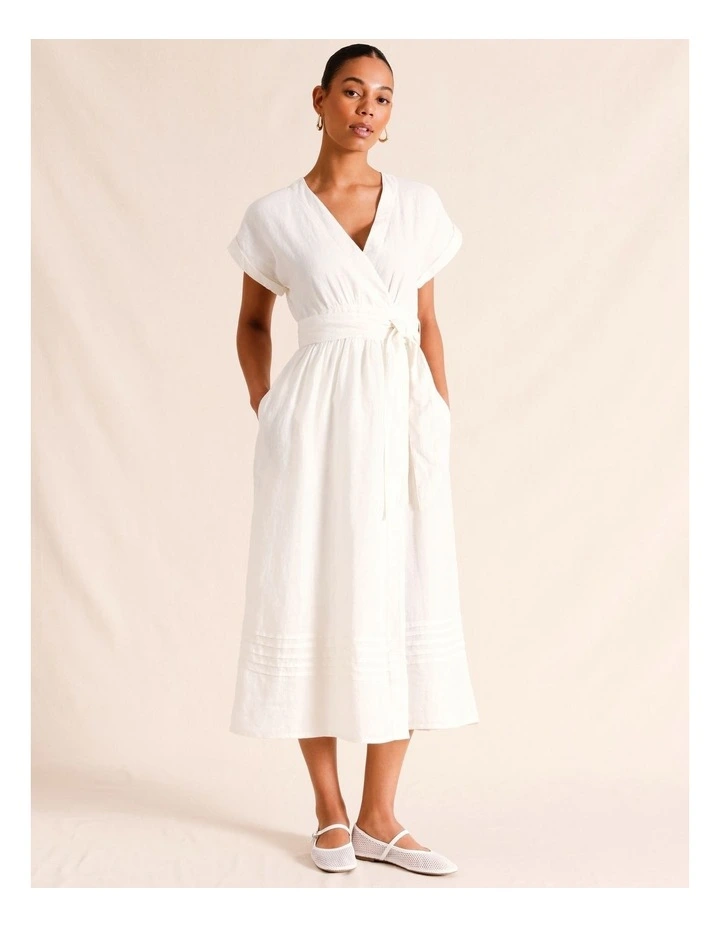 Wrap Waist Linen Dress