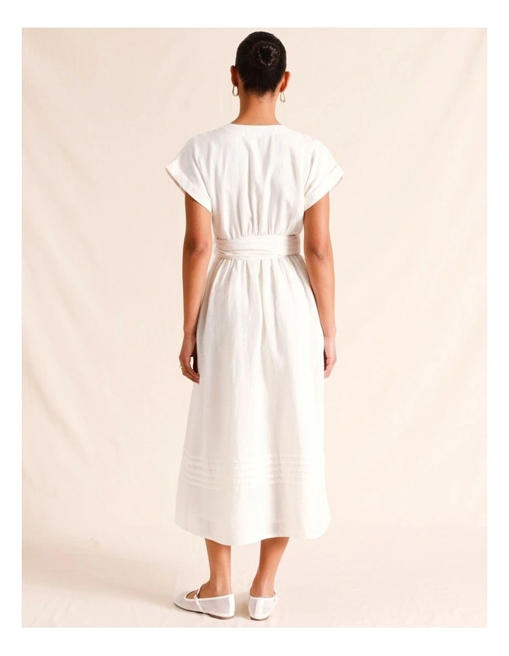 Wrap Waist Linen Dress